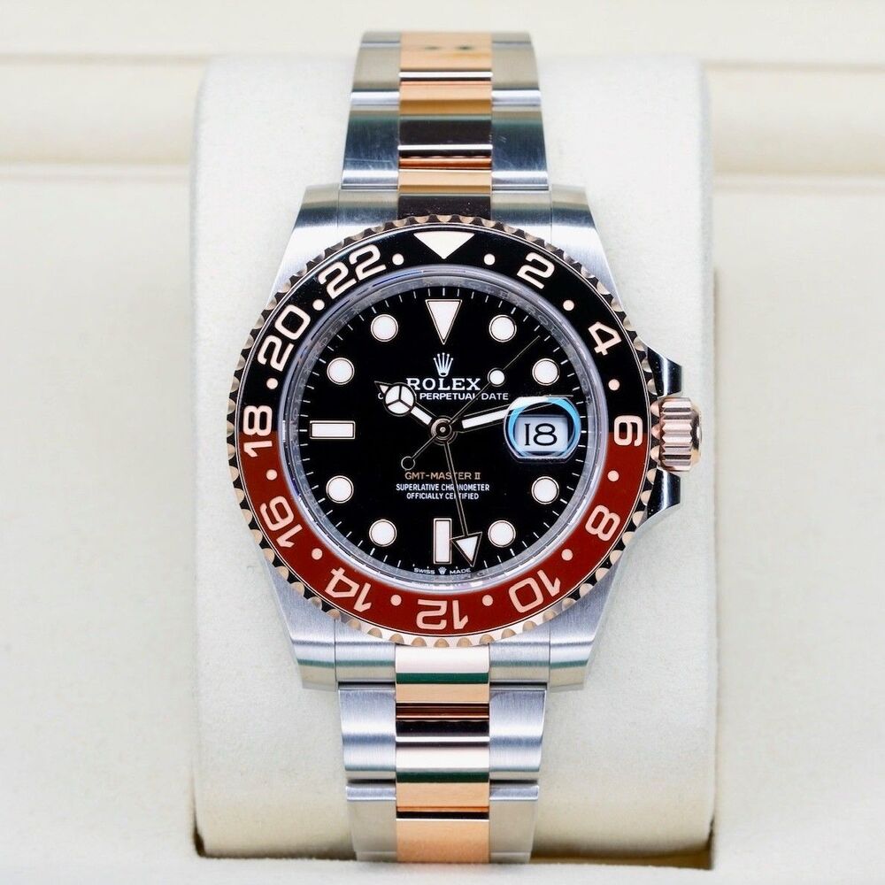 NEW Rolex GMT-Master II ROOTBEER Black Dial Rose Gold & Steel 40mm 126711CHNR
